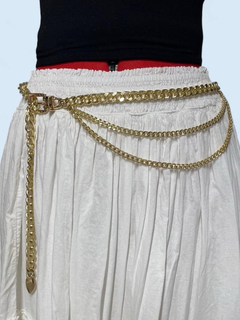 Free People Gold Double-Chain Belt